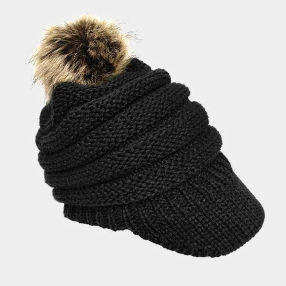 Soft Knit Pom Hat - Picture 1 of 1